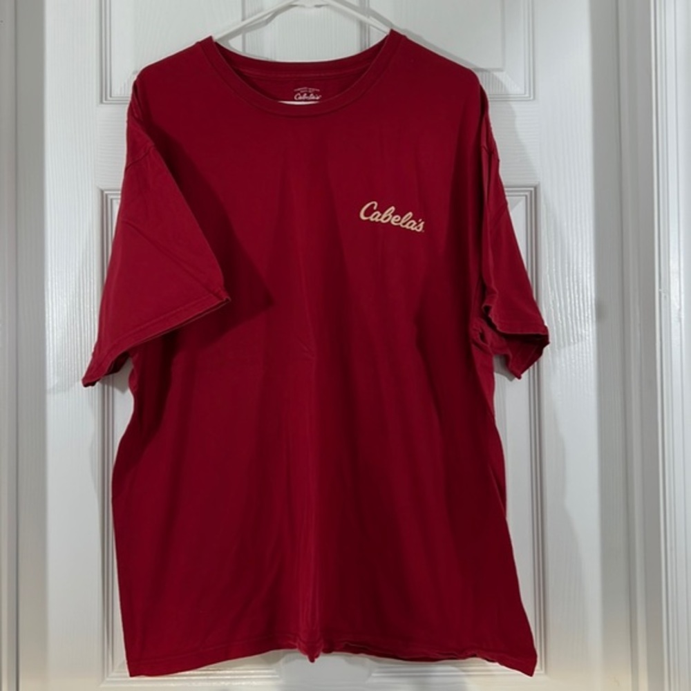 Cabela’s mens red short sleeve teeshirt